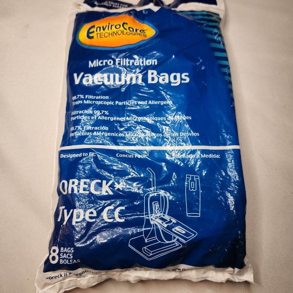 Enviro Care Micro Filtration Vacuum Bags Oreck Type CC Qty. 7 Open Bag